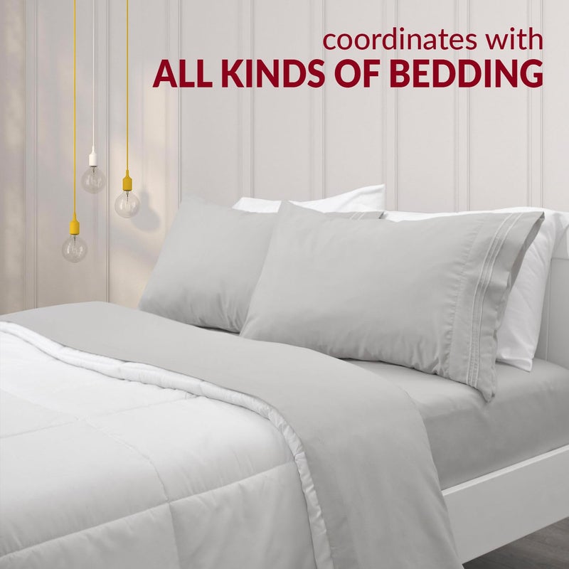 Mellanni Pillow Cases Set - 4 PC Iconic Collection Pillowcases - Hotel Luxury, Extra Soft, Cooling Pillow Covers - Wrinkle, Fade, Stain Resistant (King 20" x 40", Spa Blue) - Image 5